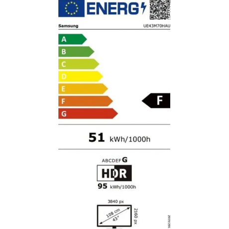 SAMSUNG UE43M70HAUXXH MINI LED M70H 4K UE43M70HAUXXH AI 43" Τηλεόραση